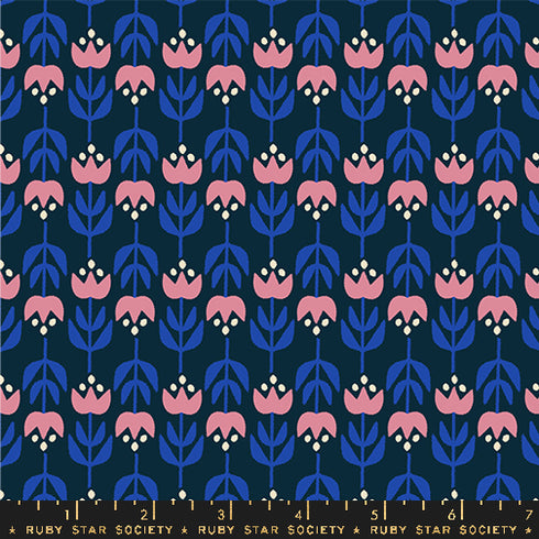 Woodland Park Vintage Tulips in Blue Ribbon RS1084 14 - Ruby Star Society Sold by the Half Yard
